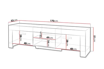 Cezar TV-bänk 170x52x51 cm Ek - Møbler - Mediamøbel & tv møbel - TV-benk & mediabenk