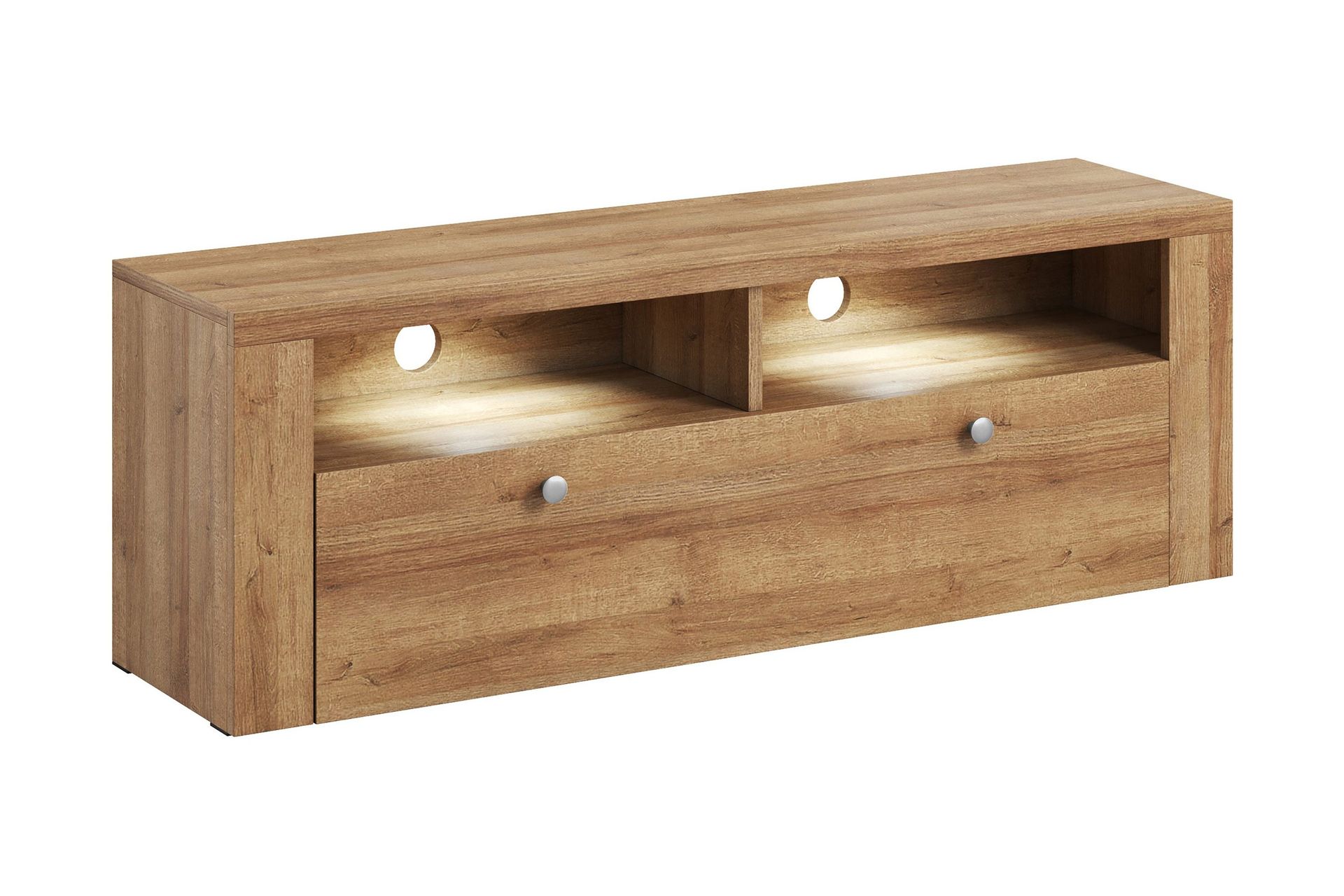 Cicely TV-benk 140 cm - tre/natur