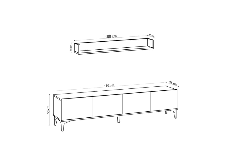 Cizylydu Tv-benk 180 cm - Natur - Møbler - Mediamøbel & tv møbel - TV-benk & mediabenk