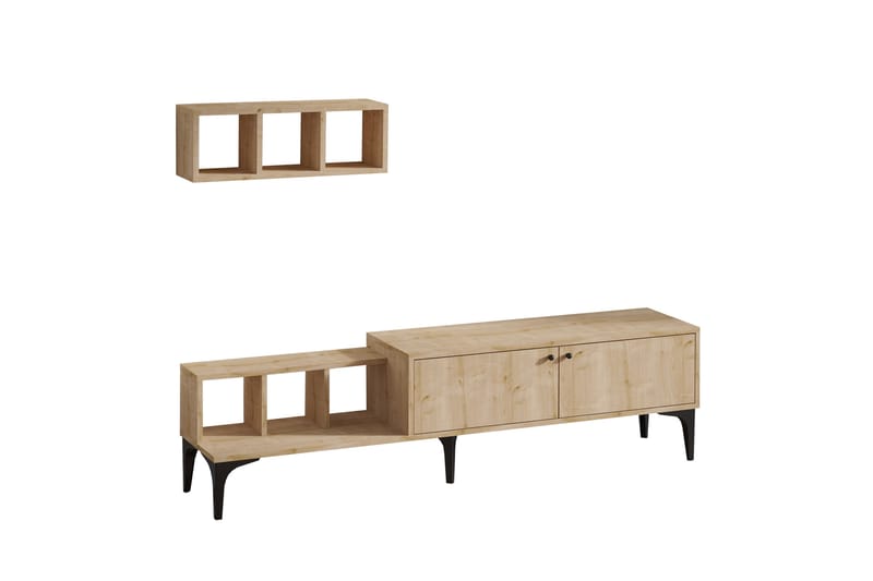 Comceal Tv-benk 180 cm - Natur/Hvit - Møbler - Mediamøbel & tv møbel - TV-benk & mediabenk
