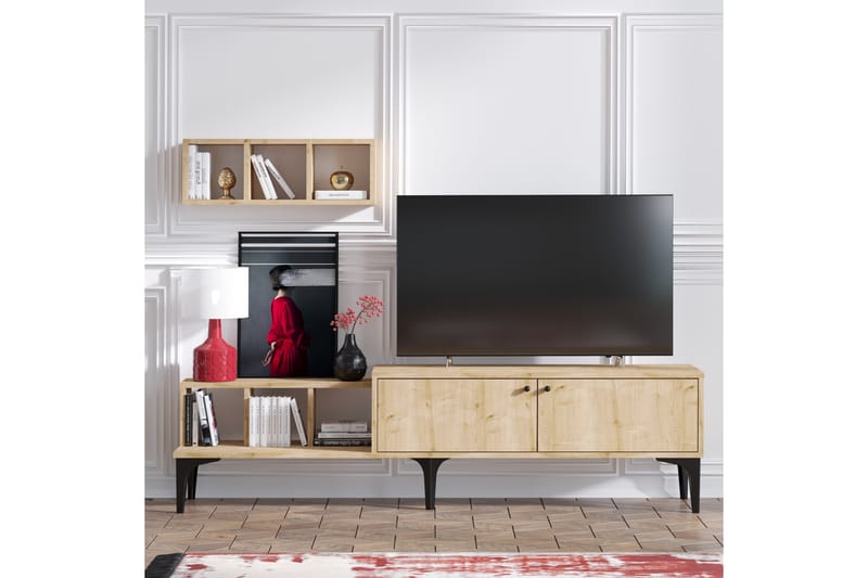 Comceal Tv-benk 180 cm - Natur/Hvit - Møbler - Mediamøbel & tv møbel - TV-benk & mediabenk