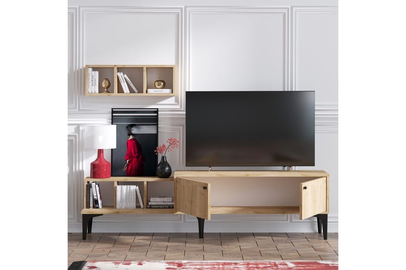 Comceal Tv-benk 180 cm - Natur/Hvit - Møbler - Mediamøbel & tv møbel - TV-benk & mediabenk