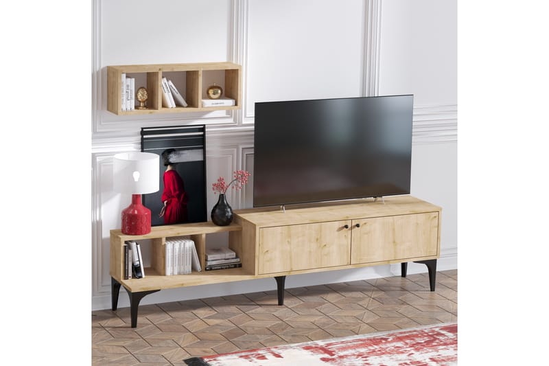 Comceal Tv-benk 180 cm - Natur/Hvit - TV-benk & mediabenk
