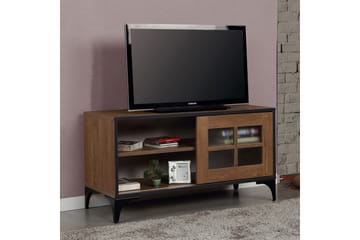 Comfortale Gulvstående Tv-benk 100 cm med Oppbevaring i Mørkt Tre - Brun - Møbler - Mediamøbel & tv møbel - TV-benk & mediabenk