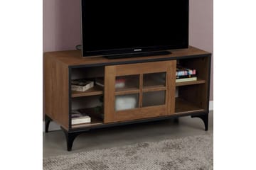Comfortale Gulvstående Tv-benk 100 cm med Oppbevaring i Mørkt Tre - Brun - Møbler - Mediamøbel & tv møbel - TV-benk & mediabenk