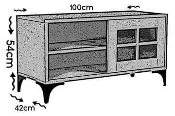 Comfortale Gulvstående Tv-benk 100 cm med Oppbevaring i Mørkt Tre - Brun - Møbler - Mediamøbel & tv møbel - TV-benk & mediabenk