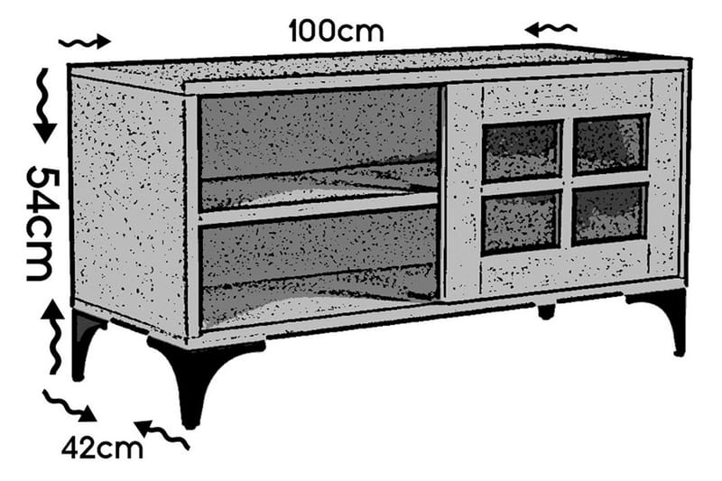 Comfortale Gulvstående Tv-benk 100 cm med Oppbevaring i Mørkt Tre - Brun - Møbler - Mediamøbel & tv møbel - TV-benk & mediabenk