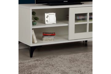Comfortale Gulvstående TV-benk 100 cm med Oppbevaring i Malt Tre - Hvit - Møbler - Mediamøbel & tv møbel - TV-benk & mediabenk