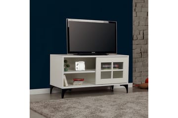Comfortale Gulvstående TV-benk 100 cm med Oppbevaring i Malt Tre - Hvit - Møbler - Mediamøbel & tv møbel - TV-benk & mediabenk