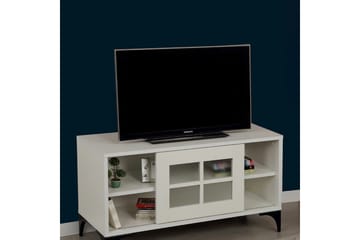 Comfortale Gulvstående TV-benk 100 cm med Oppbevaring i Malt Tre - Hvit - Møbler - Mediamøbel & tv møbel - TV-benk & mediabenk