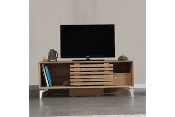 Comfortale Gulvstående TV-benk 125 cm med Oppbevaring i Lys Tre - Brun - Møbler - Mediamøbel & tv møbel - TV-benk & mediabenk