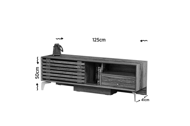Comfortale Gulvstående TV-benk 125 cm med Oppbevaring i Lys Tre - Brun - Møbler - Mediamøbel & tv møbel - TV-benk & mediabenk