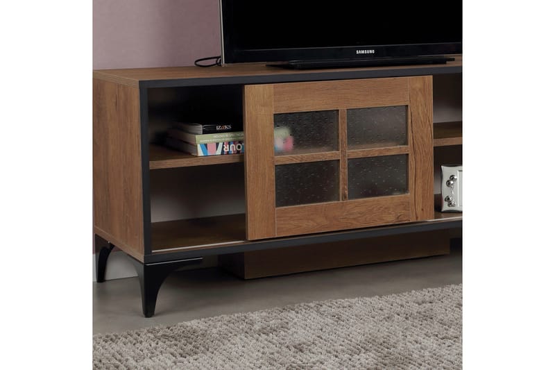 Comfortale Gulvstående TV-benk 125 cm med Oppbevaring i Mørkt Tre - Brun - Møbler - Mediamøbel & tv møbel - TV-benk & mediabenk