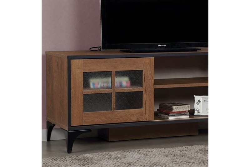 Comfortale Gulvstående TV-benk 125 cm med Oppbevaring i Mørkt Tre - Brun - Møbler - Mediamøbel & tv møbel - TV-benk & mediabenk