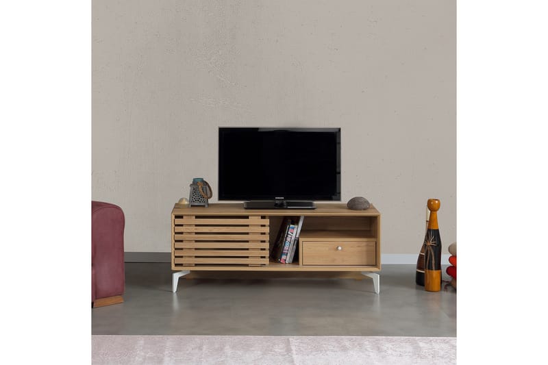 Comfortale TV-benk 100 cm - Grå Tre - Møbler - Mediamøbel & tv møbel - TV-benk & mediabenk