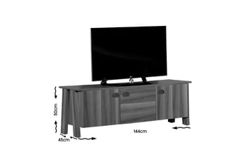 Comfortale TV-benk 144 cm med Oppbevaring i Mørkt Tre - Brun - Møbler - Mediamøbel & tv møbel - TV-benk & mediabenk