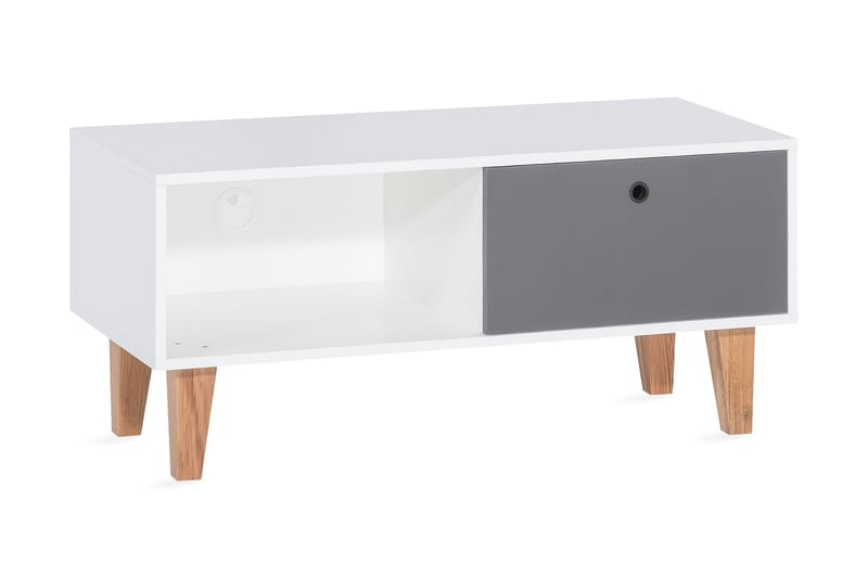 Concept TV-benk Hvit/Natur - Hvit/Mørkegrå/tre/natur - Møbler - Mediamøbel & tv møbel - TV-benk & mediabenk