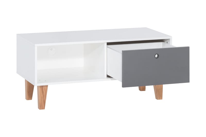 Concept TV-benk Hvit/Natur - Hvit/Mørkegrå/tre/natur - Møbler - Mediamøbel & tv møbel - TV-benk & mediabenk
