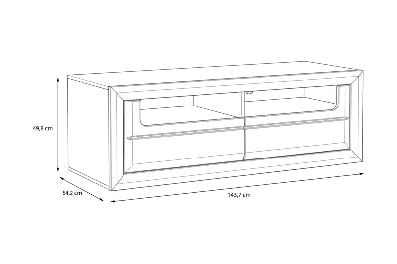 Corlius Tv-benk 144 cm - Beige/Brun - Møbler - Mediamøbel & tv møbel - TV-benk & mediabenk