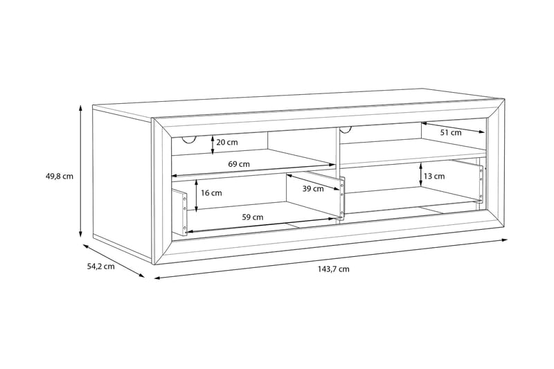 Corlius Tv-benk 144 cm - Beige/Brun - Møbler - Mediamøbel & tv møbel - TV-benk & mediabenk