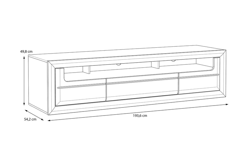 Corlius Tv-benk 194 cm - Beige/Brun - TV-benk & mediabenk