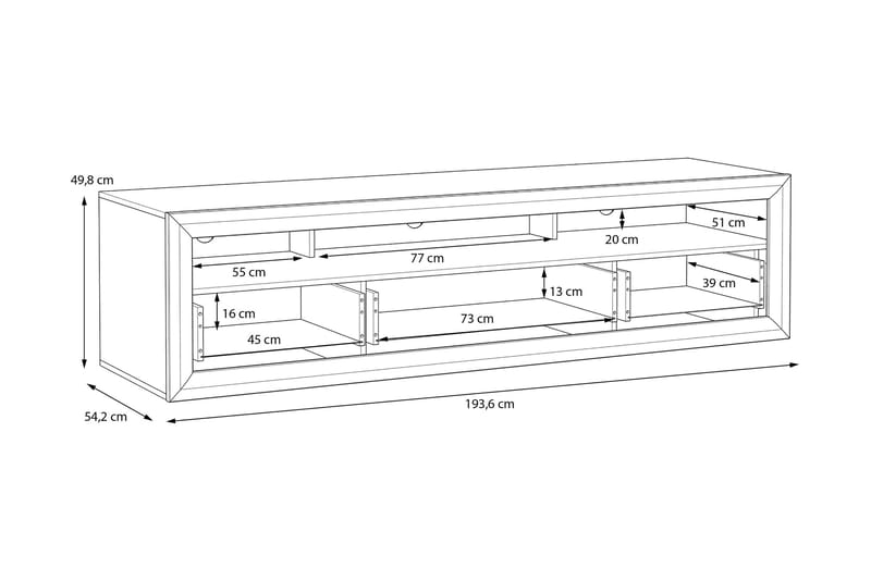 Corlius Tv-benk 194 cm - Beige/Brun - Møbler - Mediamøbel & tv møbel - TV-benk & mediabenk