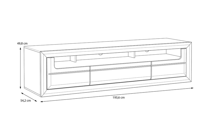 Corlius Tv-benk 194 cm - Beige/Brun - Møbler - Mediamøbel & tv møbel - TV-benk & mediabenk