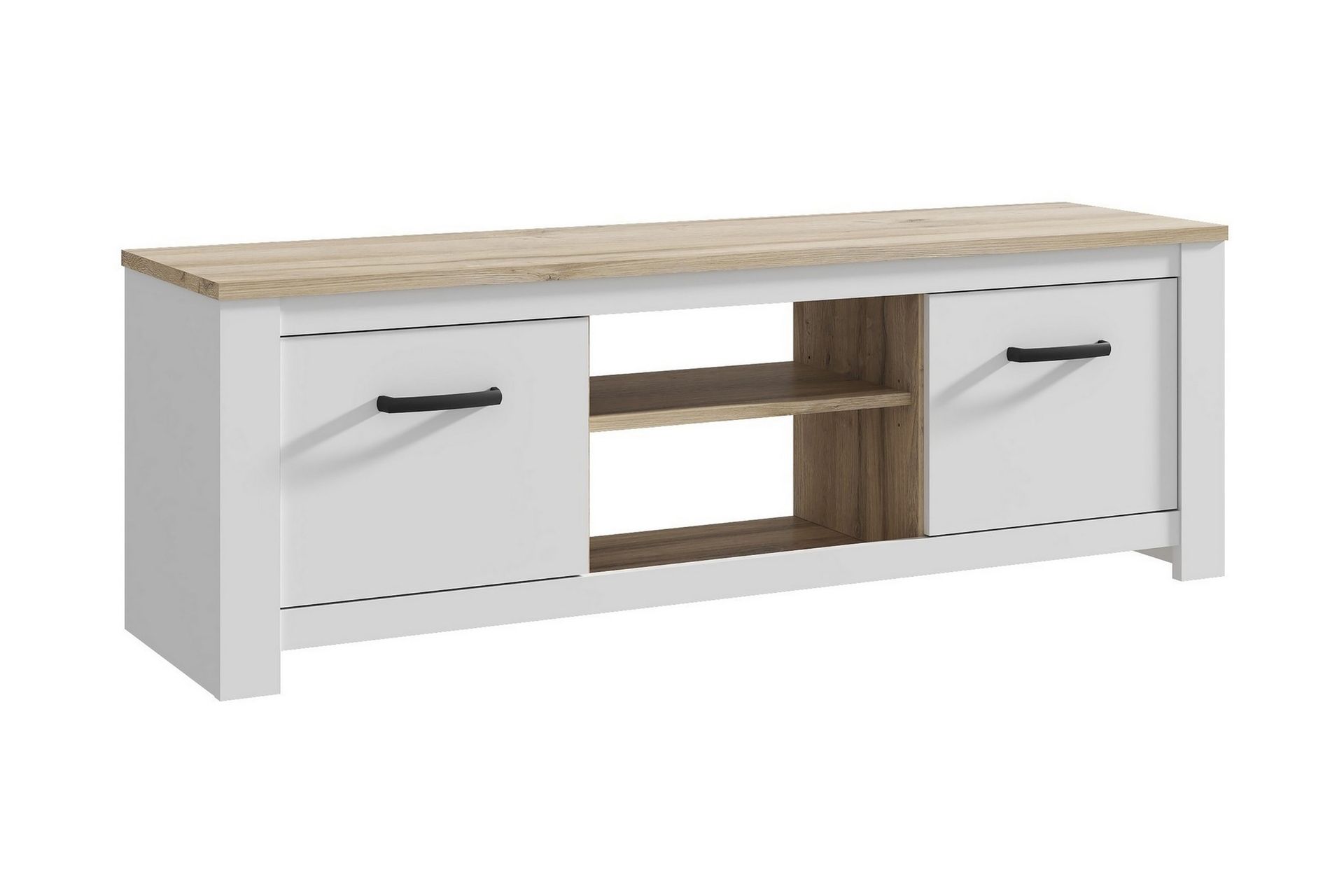 Crumpton TV-Benk 161 cm - Hvit/Brun