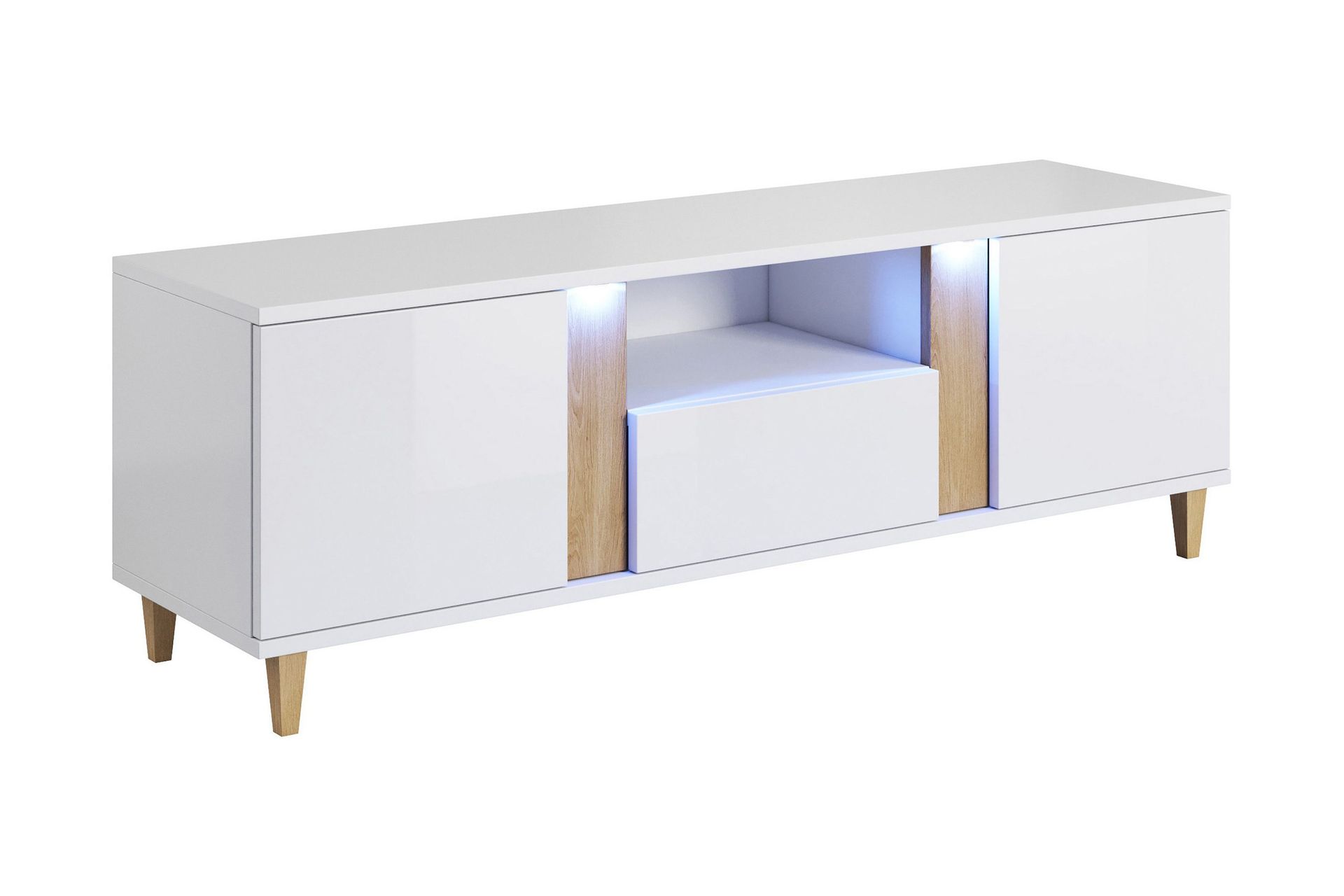 Cryan TV-benk 150 cm - Hvit/Brun