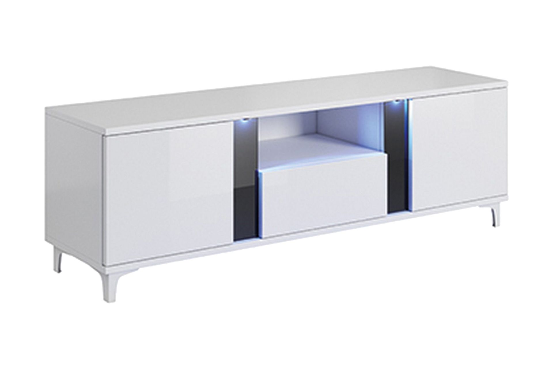 Cryan TV-benk 150 cm - Hvit/Svart