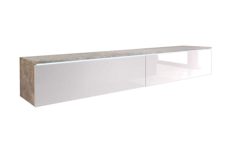 Cuguen TV-benk 180 cm - Hvit/Grå - Møbler - Mediamøbel & tv møbel - TV-benk & mediabenk