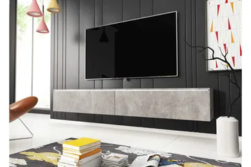 Cuguen TV-benk 180x32x30 cm - Grå/Hvit - Møbler - Mediamøbel & tv møbel - TV-benk & mediabenk