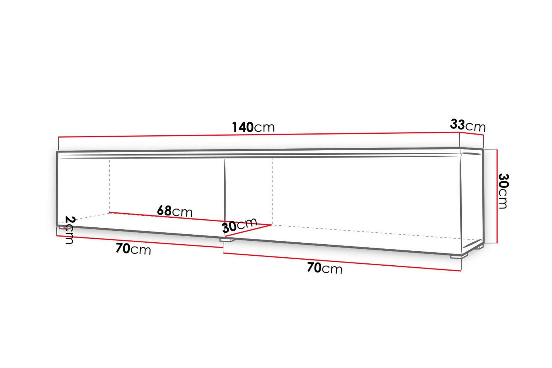Cuguen Tv-skap 140 cm - Hvit/Natur - Møbler - Mediamøbel & tv møbel - TV-benk & mediabenk