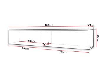 Cuguen Tv-skap 180 cm - Natur/Svart - Møbler - Mediamøbel & tv møbel - TV-skap
