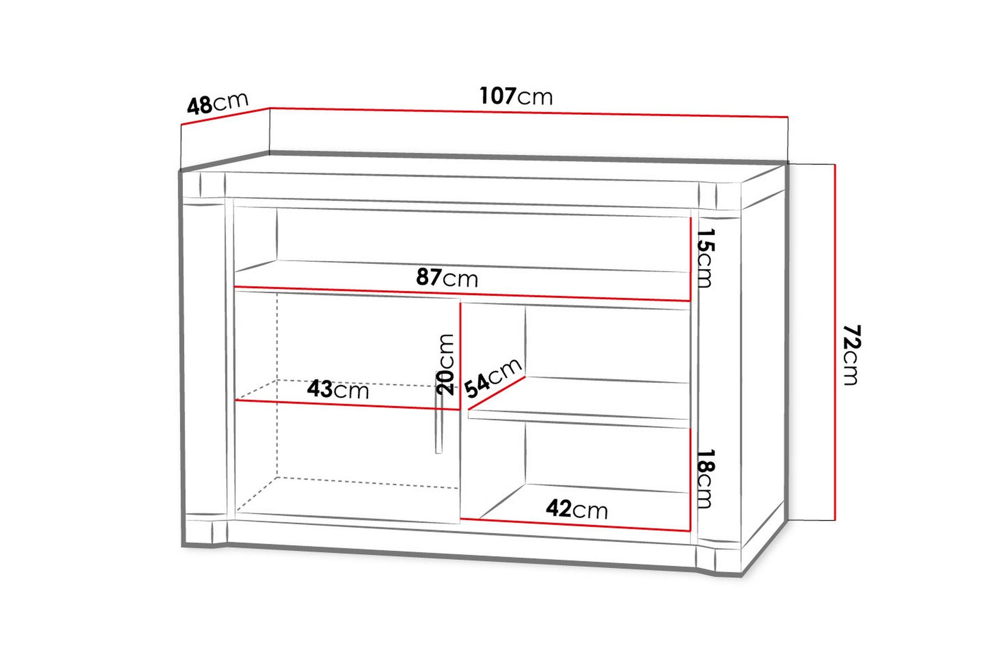 Dallas TV-benk 107x48x72 cm - Beige/Grå - Møbler - Mediamøbel & tv møbel - TV-benk & mediabenk