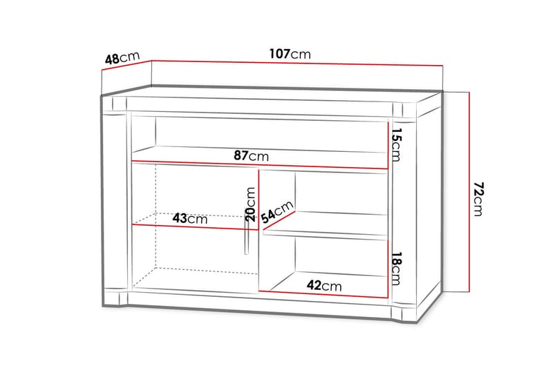 Dallas TV-benk 107x48x72 cm - Beige/Grå - Møbler - Mediamøbel & tv møbel - TV-benk & mediabenk