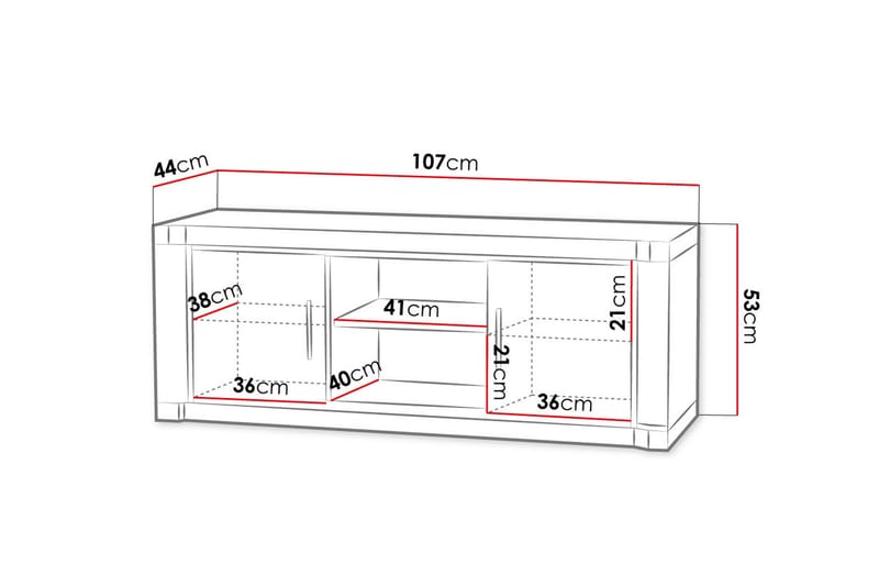 Dallas TV-benk 137x43,5x53 cm - Beige/Grå - TV-benk & mediabenk