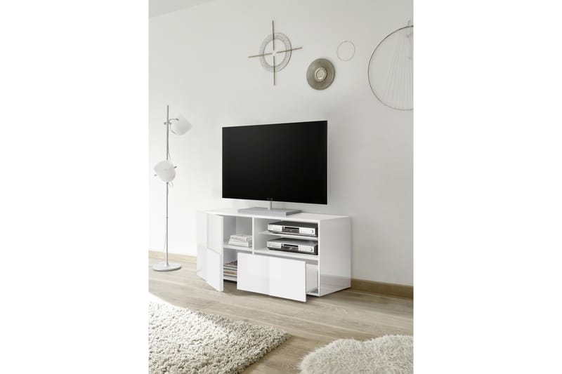 Dama TV-benk 121 cm - Hvit Høyglanslack - Møbler - Mediamøbel & tv møbel - TV-benk & mediabenk