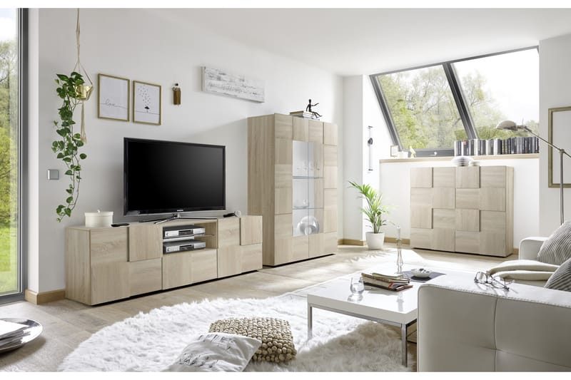 Dama TV-benk 181 cm Stor - Samoa Eik/Tre - Møbler - Mediamøbel & tv møbel - TV-benk & mediabenk