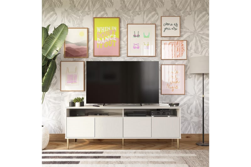 Daphne Tv-benk 158,5x50 cm Hvit - Dorel Home - Møbler - Mediamøbel & tv møbel - TV-benk & mediabenk