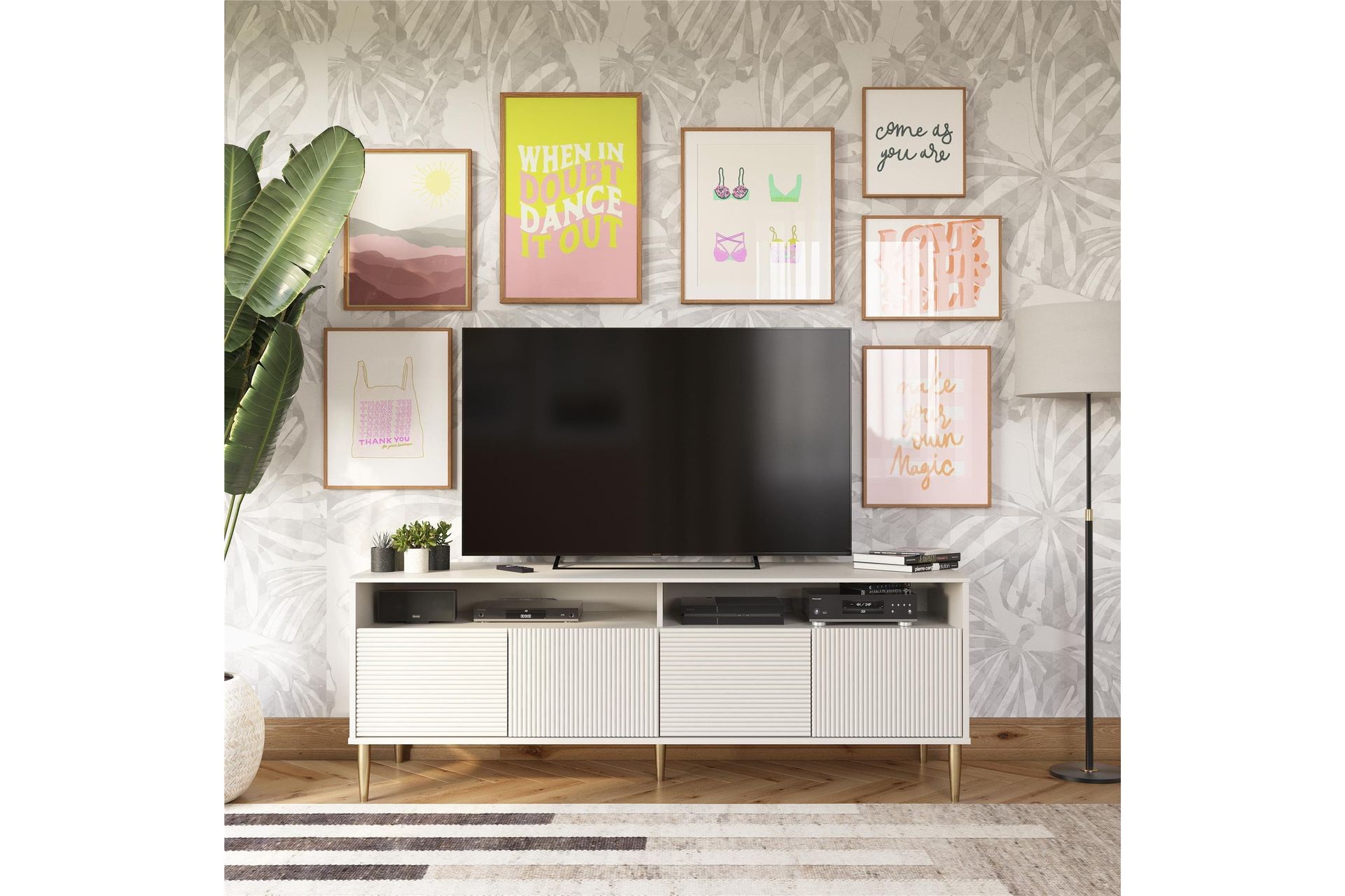 Daphne Tv-benk 158,5x50 cm Hvit - Dorel Home