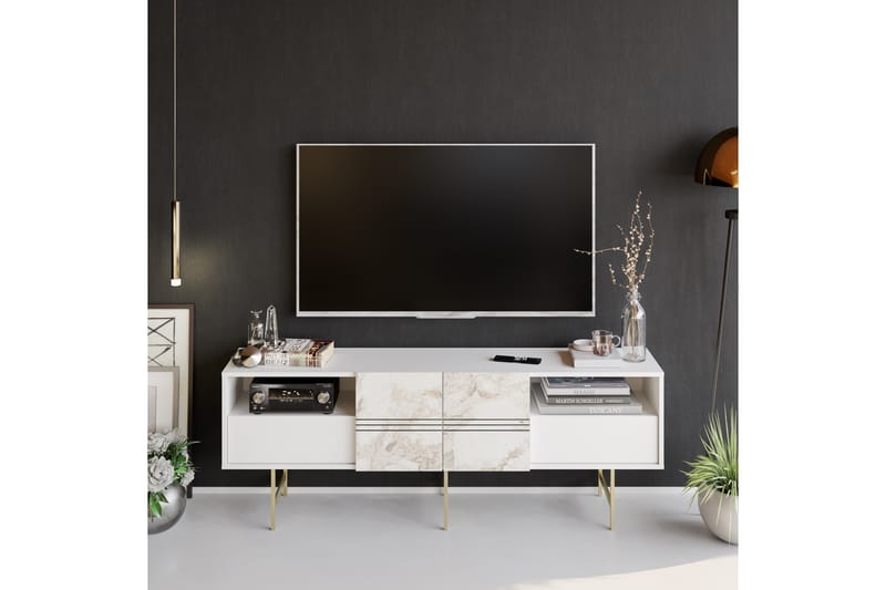 Dasaki Tv-benk 180 cm - Hvit - Møbler - Mediamøbel & tv møbel - TV-benk & mediabenk