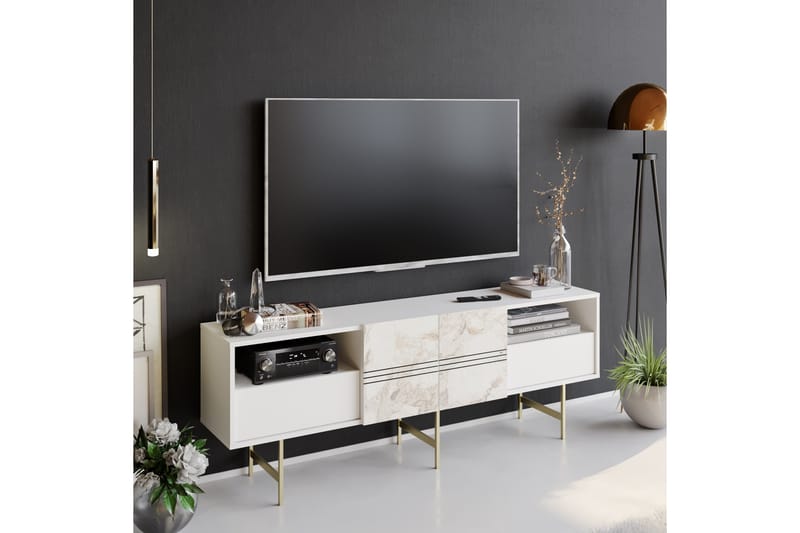 Dasaki Tv-benk 180 cm - Hvit - Møbler - Mediamøbel & tv møbel - TV-benk & mediabenk