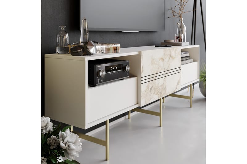 Dasaki Tv-benk 180 cm - Hvit - Møbler - Mediamøbel & tv møbel - TV-benk & mediabenk