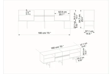 Dasaki Tv-benk 180 cm - Hvit - Møbler - Mediamøbel & tv møbel - TV-benk & mediabenk