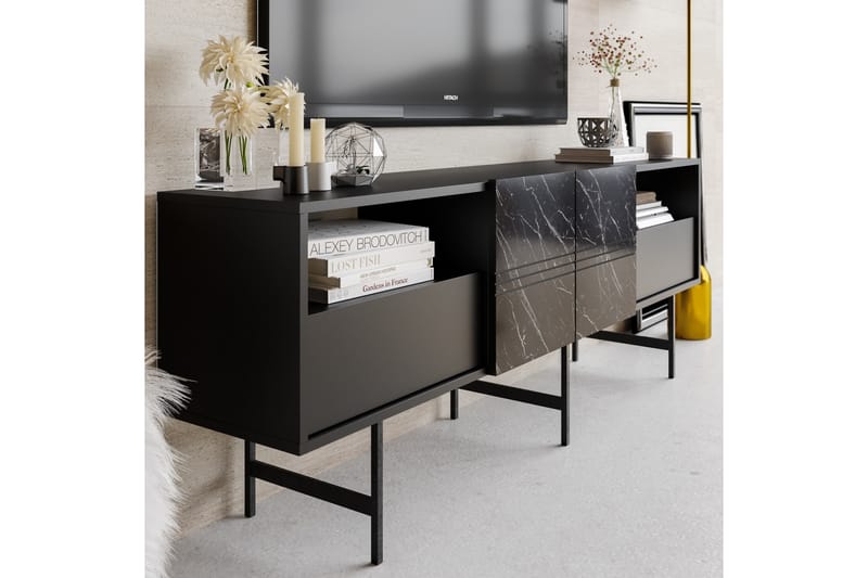 Dasaki Tv-benk 180 cm - Svart - Møbler - Mediamøbel & tv møbel - TV-benk & mediabenk