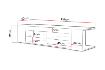 Davalos Tv-benk 137 cm - Eik - Møbler - Mediamøbel & tv møbel - TV-benk & mediabenk