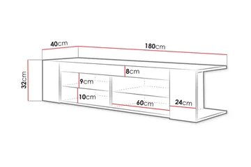Davalos Tv-benk 180 cm - Eik - Møbler - Mediamøbel & tv møbel - TV-benk & mediabenk
