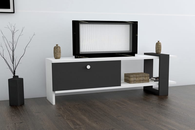 Davinroy TV-Benk 120 cm - Hvit|Grå - Møbler - Mediamøbel & tv møbel - TV-benk & mediabenk