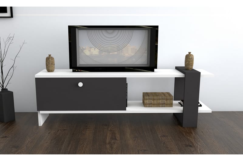 Davinroy TV-Benk 120 cm - Hvit|Grå - Møbler - Mediamøbel & tv møbel - TV-benk & mediabenk
